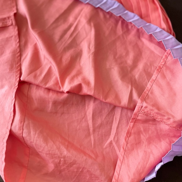 American Eagle Pleated Orange Purple Color Block Dress Size Small - Picture 11 of 12